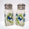 Butterfly Wine Glass Set - Butterfly salt and pepper shakers - painted glass - Combo wine glass and salt and pepper shaker set - Image 3