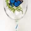 Butterfly Wine Glass Set - Butterfly salt and pepper shakers - painted glass - Combo wine glass and salt and pepper shaker set - Image 2